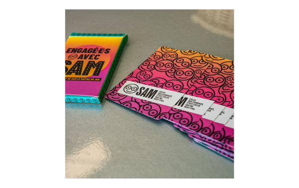 Cartes à jouer distribuée lors de Solidays 2022, sur le stand de la Sécurité Routière